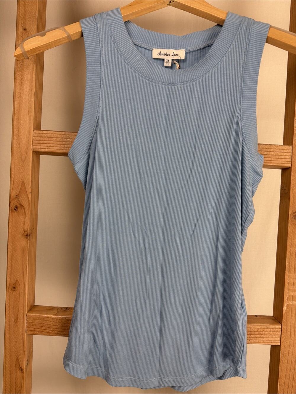 NWT Another Love Dear John CLEO Ocean Blue Ribbed Tank Top #1106 Size XL